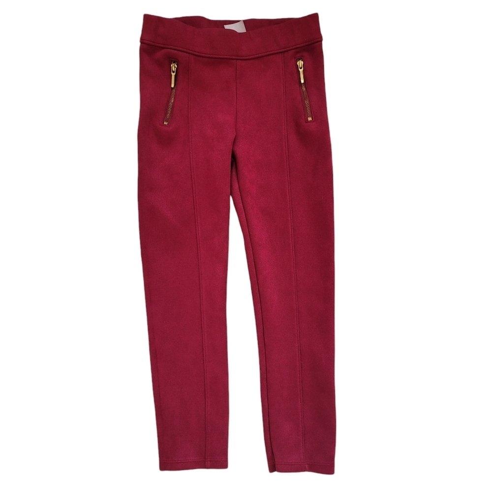 Janie and‎ Jack Girls 6 Rapsberry Faux Suede Skinny Pull-On Pants Leggings